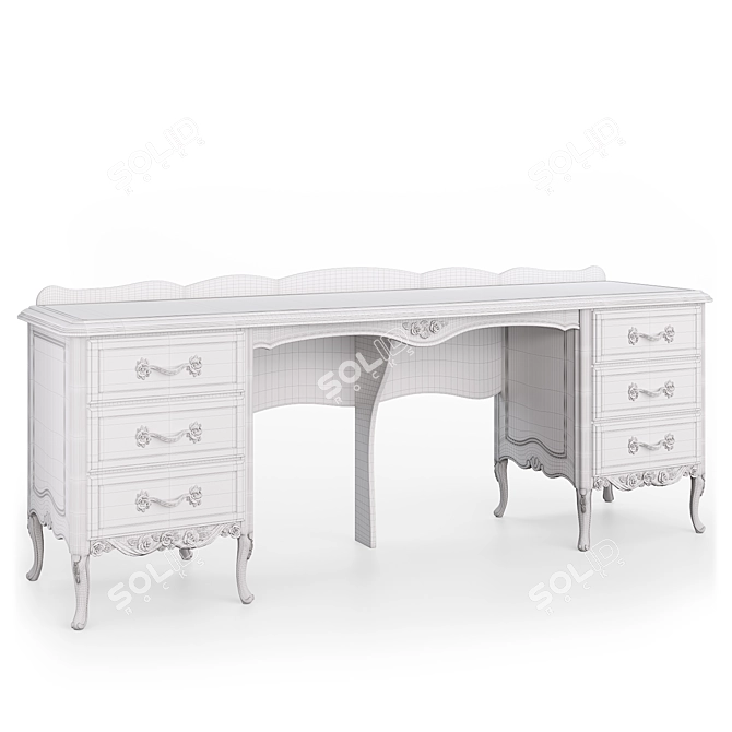 Handmade Double Desk Romano Home 3D model image 3