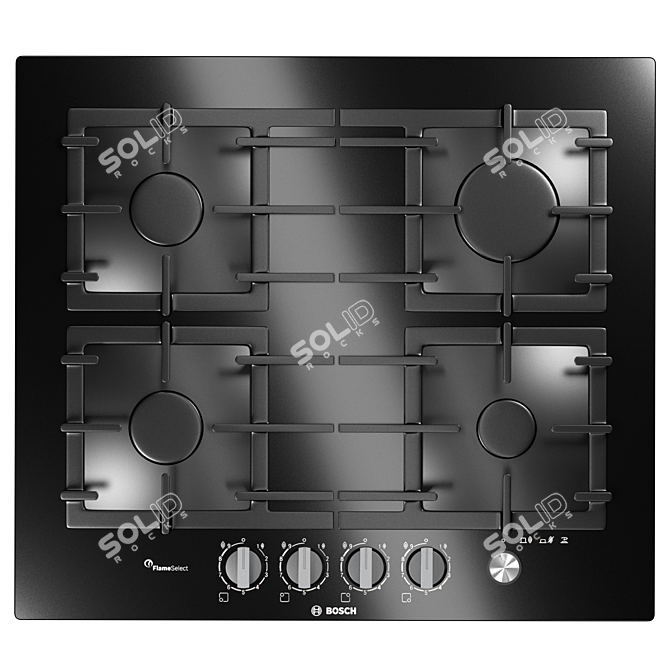 BOSCH Cooktop Set: 4 Induction & Gas Panels 3D model image 2