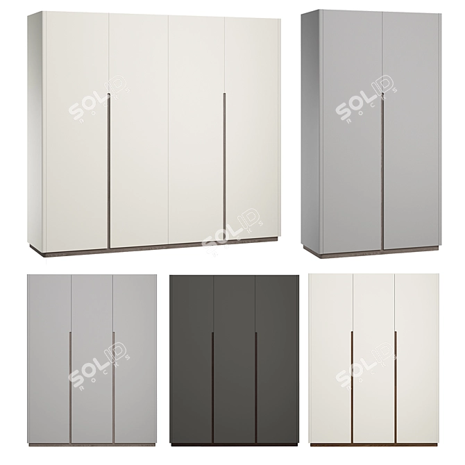 Twiggy Collection Wardrobes: 3 Sizes, 3 Colors 3D model image 1