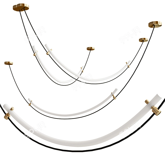 Elegant Arc Acrylic Metal Lamp 3D model image 1