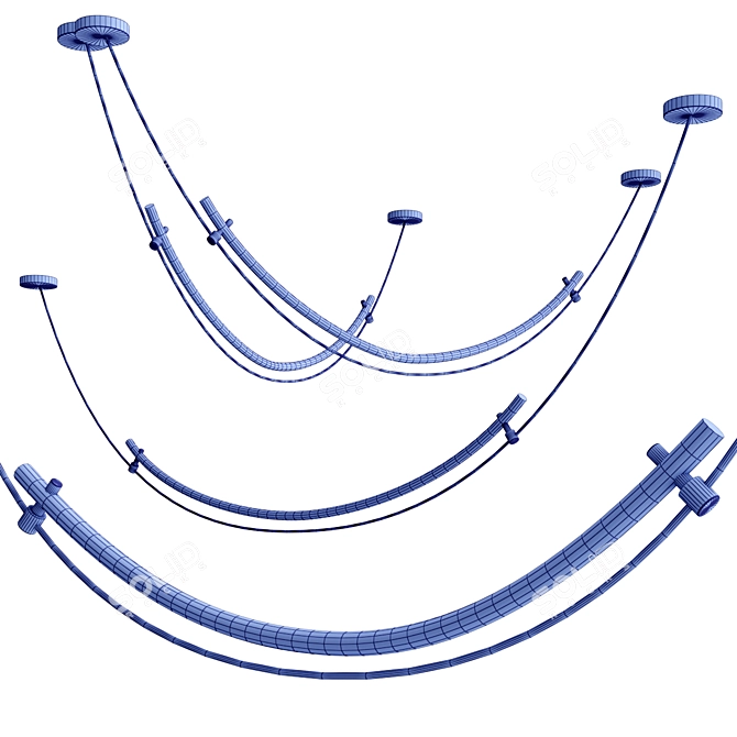 Elegant Arc Acrylic Metal Lamp 3D model image 3