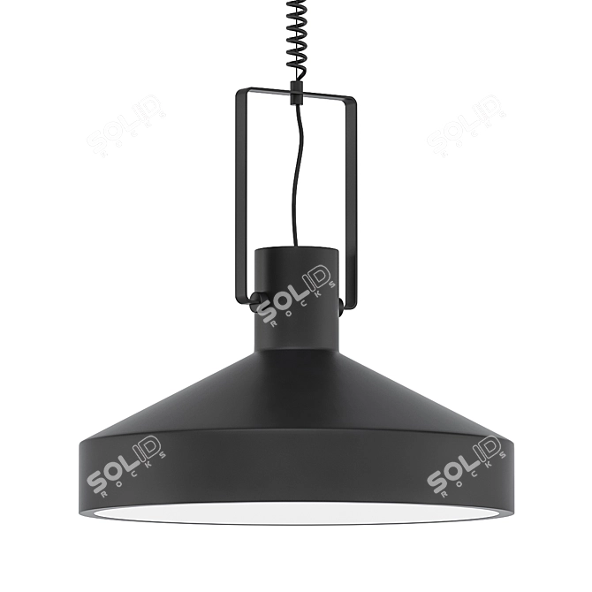Modern Black Ceiling Light 3D model image 1
