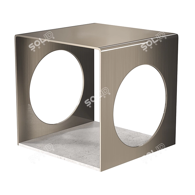 Modern Cube Circle Coffee Table 3D model image 1