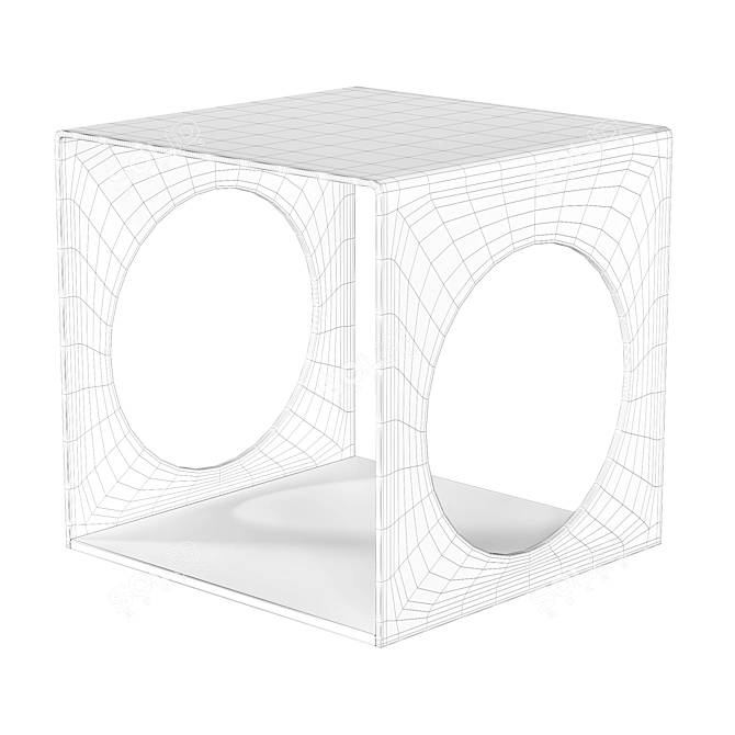 Modern Cube Circle Coffee Table 3D model image 2