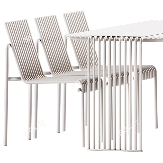 Outdoor Dining Set: Zeroquindici 015 Table & Amalfi 015 Chair 3D model image 2