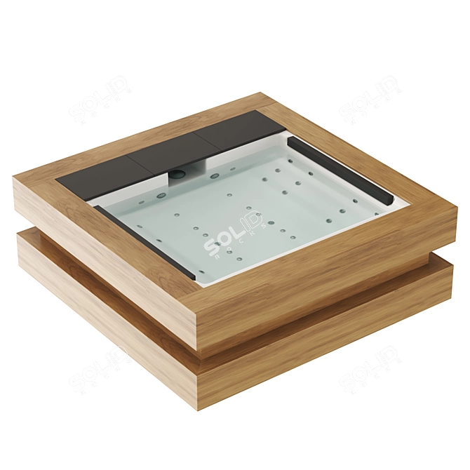 Modern Minimalist Cube Bathtub 3D model image 1