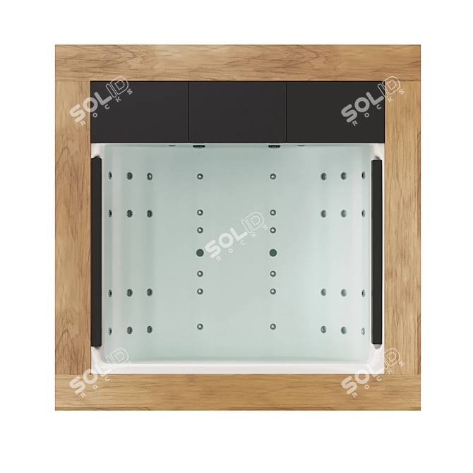 Modern Minimalist Cube Bathtub 3D model image 2