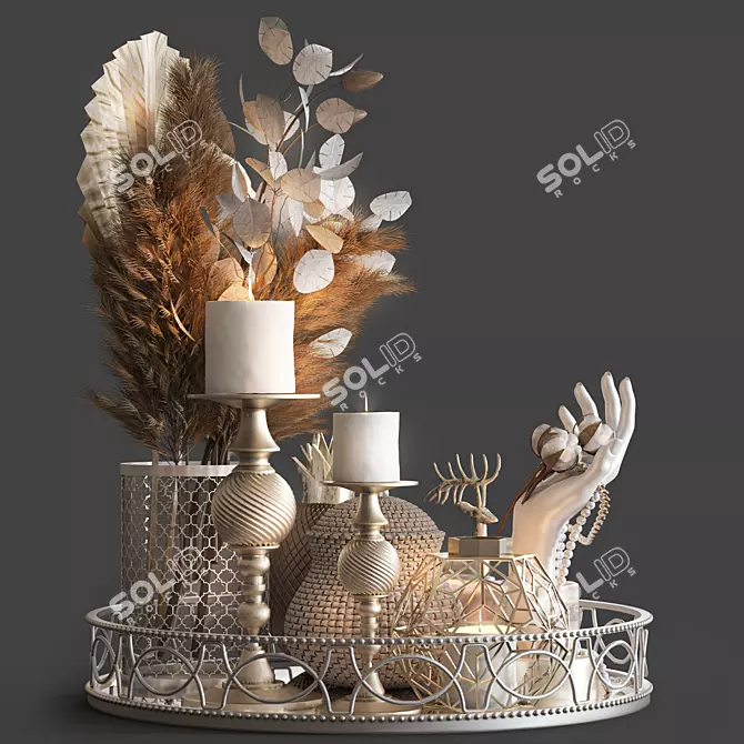 Modern Decorative Set 3D Model 3D model image 2