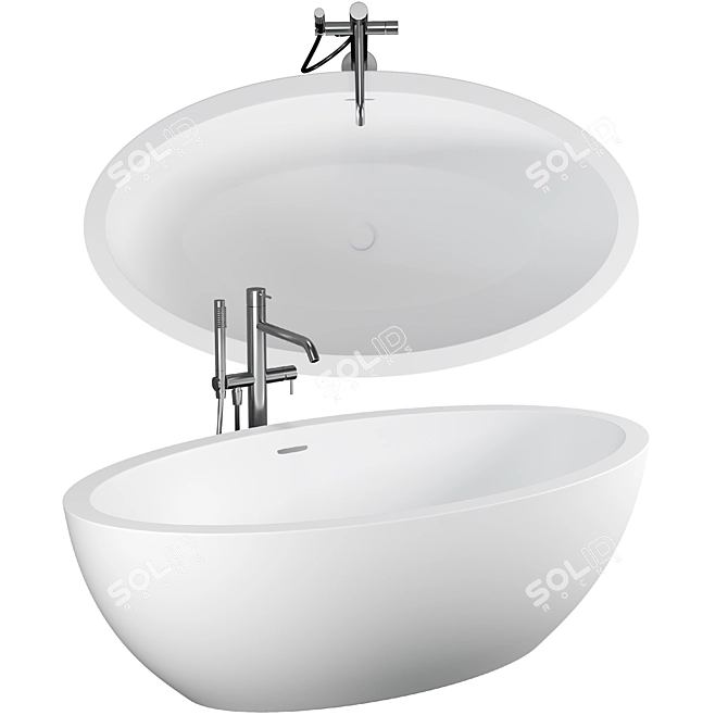 Luxury Hannover Solid Surface Tub 3D model image 1