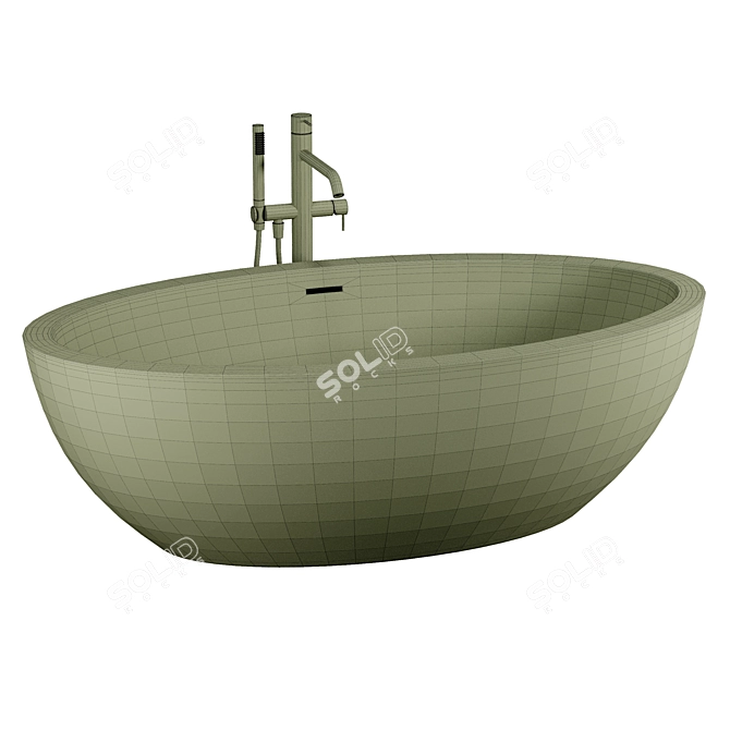 Luxury Hannover Solid Surface Tub 3D model image 2