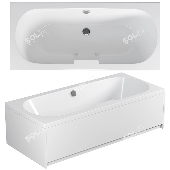 WellWant Arcadia Acrylic Bath 3D model image 1