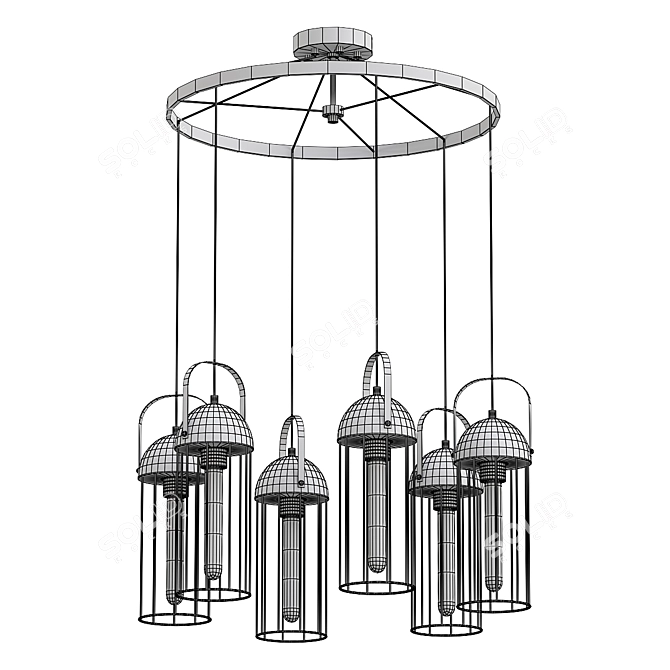 Elegant Anemon 5062 Pendant Chandelier 3D model image 2