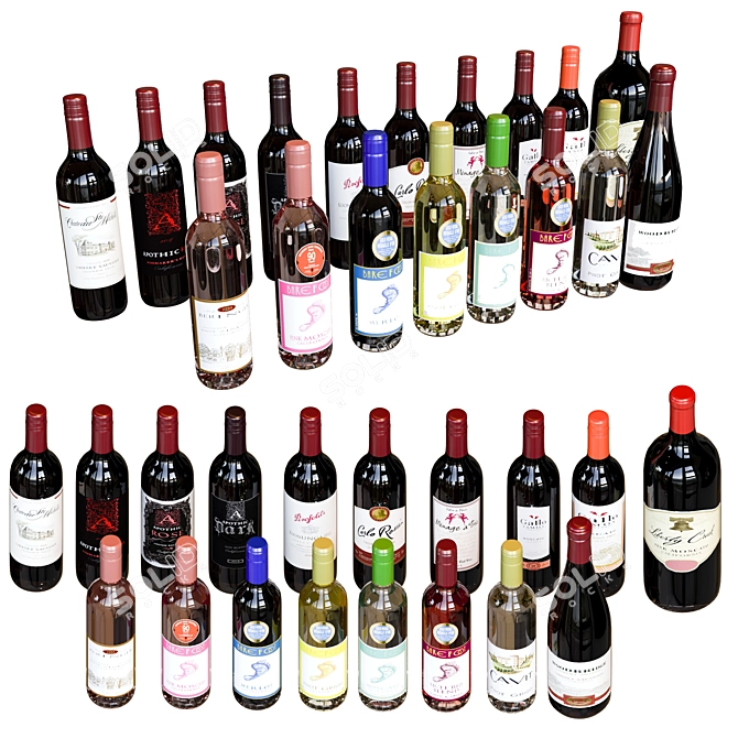  Wine Collection Bundle | 18 Varieties 3D model image 1