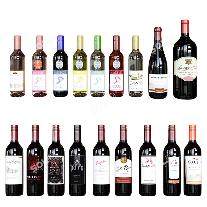  Wine Collection Bundle | 18 Varieties 3D model image 2