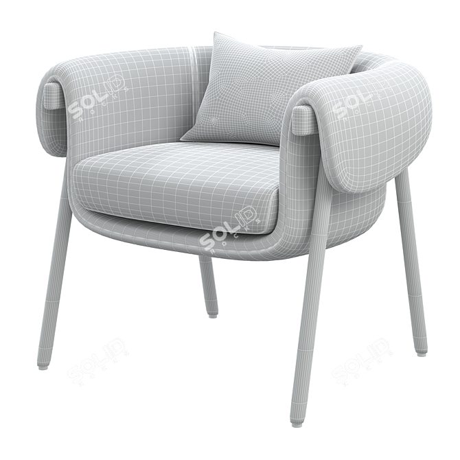 Modern Elegance Monica Armchair 3D model image 3