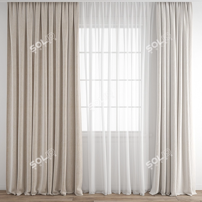 Polygonal Curtain Model Set 3D model image 1