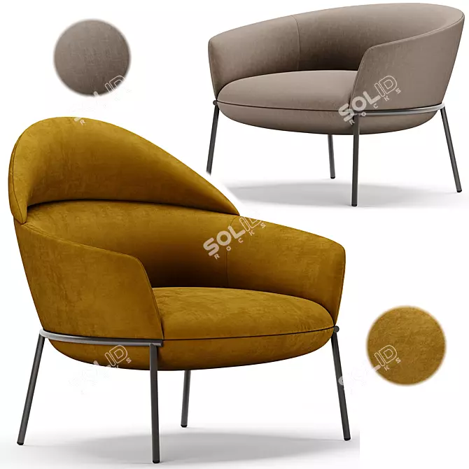 Elegant SWALE Armchair, LaCividina Vol. 2 3D model image 4