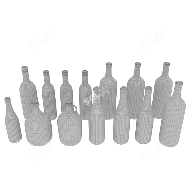  Diverse Wine Collection Set 3D model image 6