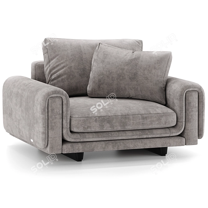 Sleek Upholstered Loveseat 3D model image 1