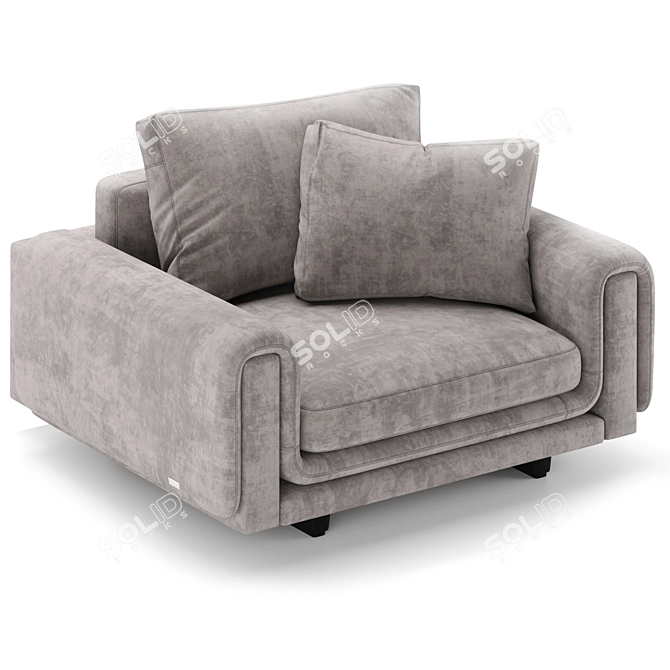Sleek Upholstered Loveseat 3D model image 3