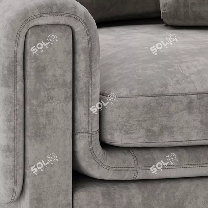 Sleek Upholstered Loveseat 3D model image 4
