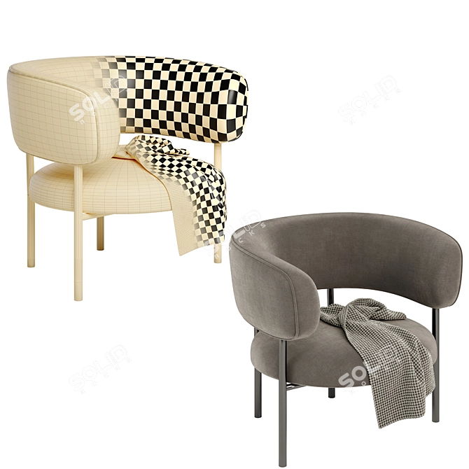 Modern Bold Lounge Chair Design 3D model image 5