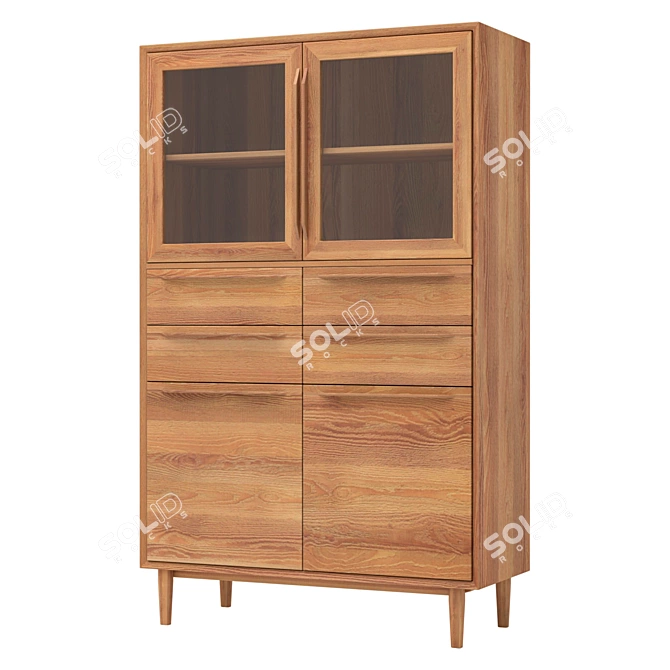 Scandinavian Style Buffet, White, Large 3D model image 2