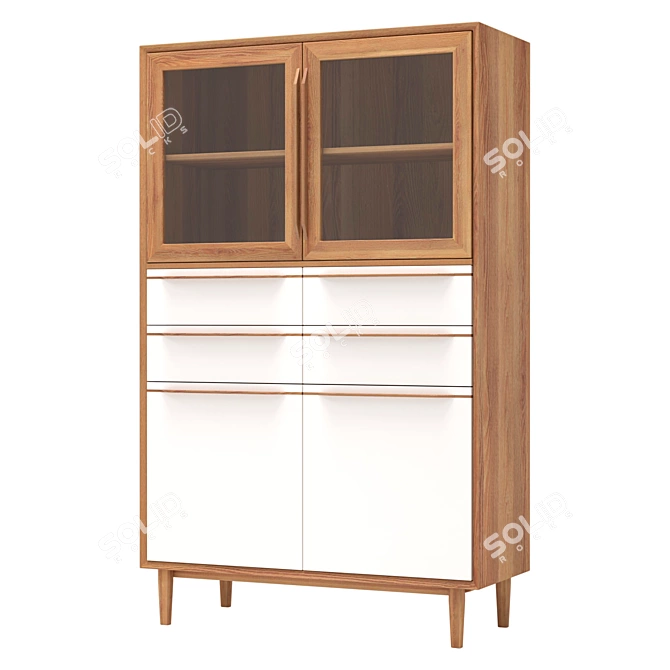 Scandinavian Style Buffet, White, Large 3D model image 3