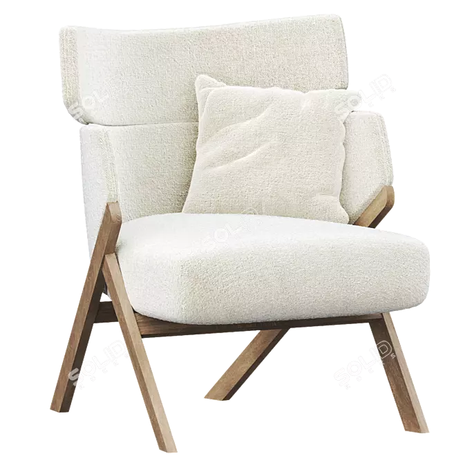 Modern 3D Cordial Chair Design 3D model image 1