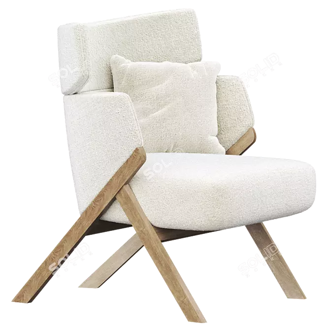 Modern 3D Cordial Chair Design 3D model image 2