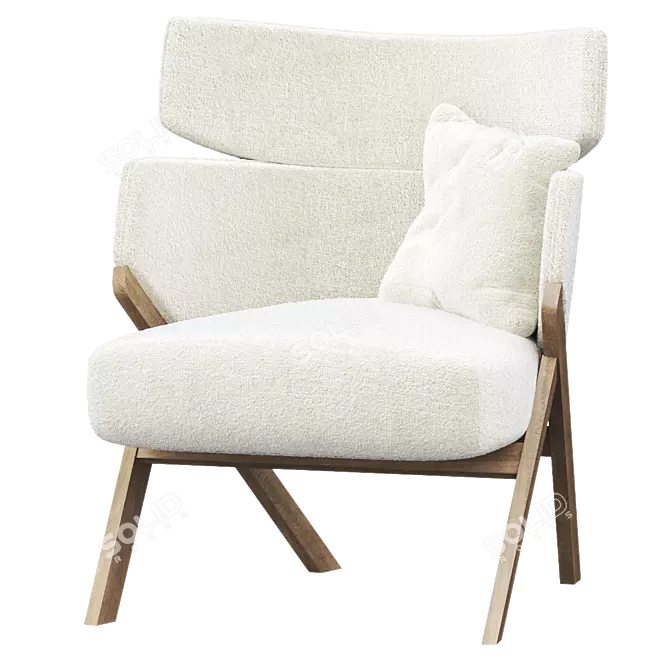 Modern 3D Cordial Chair Design 3D model image 4