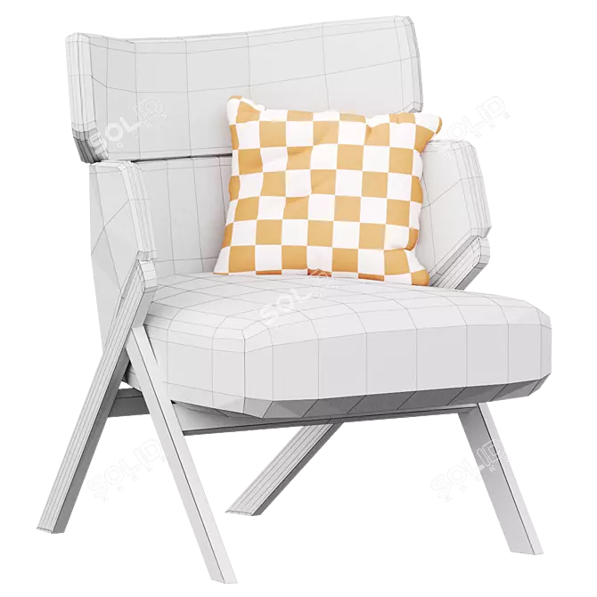 Modern 3D Cordial Chair Design 3D model image 5