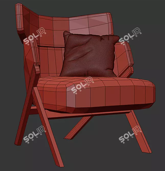 Modern 3D Cordial Chair Design 3D model image 6