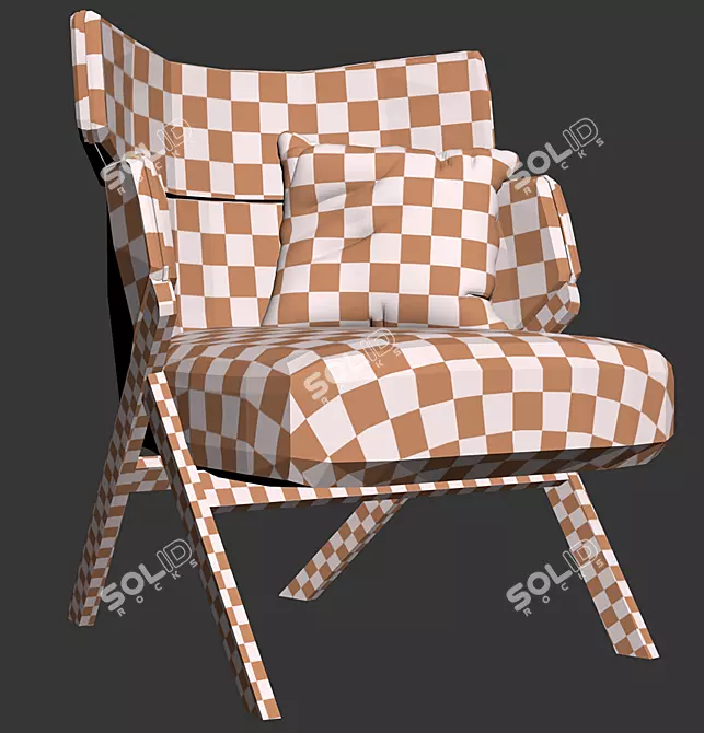 Modern 3D Cordial Chair Design 3D model image 7