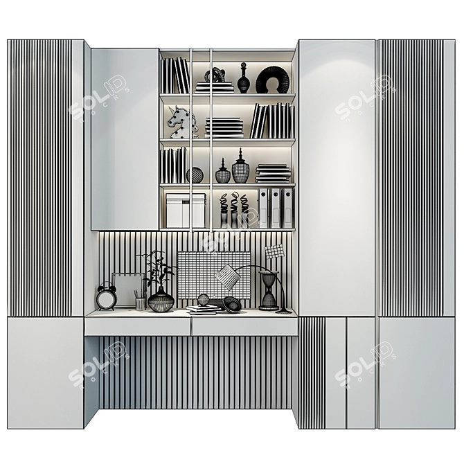 Custom Wardrobe Composition with Decor 3D model image 2