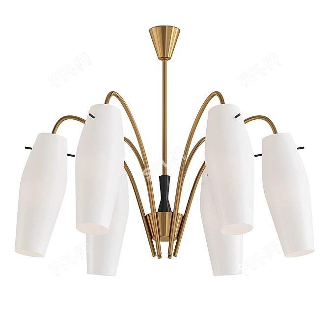 Sleek Stilnovo Brass Chandelier 3D model image 1