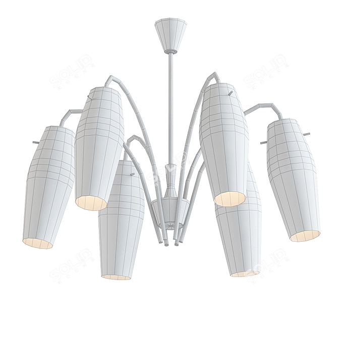 Sleek Stilnovo Brass Chandelier 3D model image 2