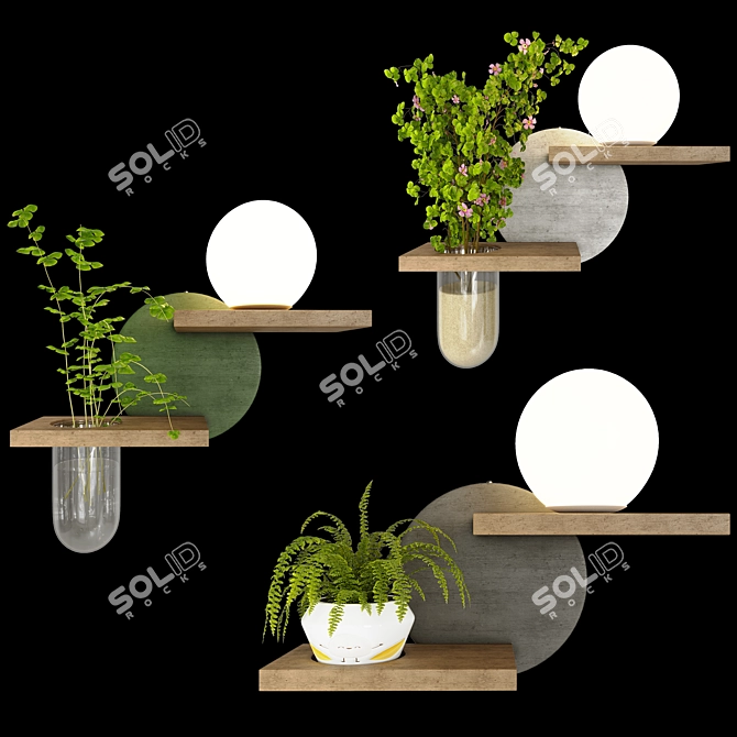 LED Lamp Planter 004 Multifunctional Decor 3D model image 2