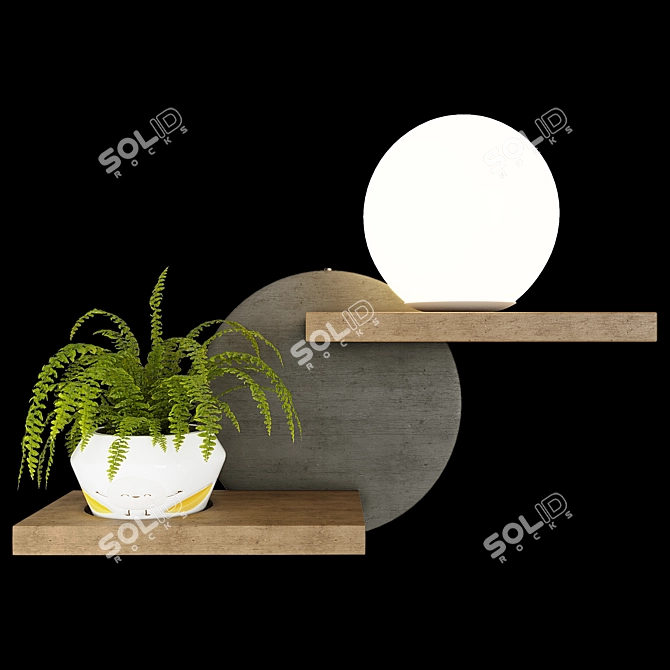 LED Lamp Planter 004 Multifunctional Decor 3D model image 3