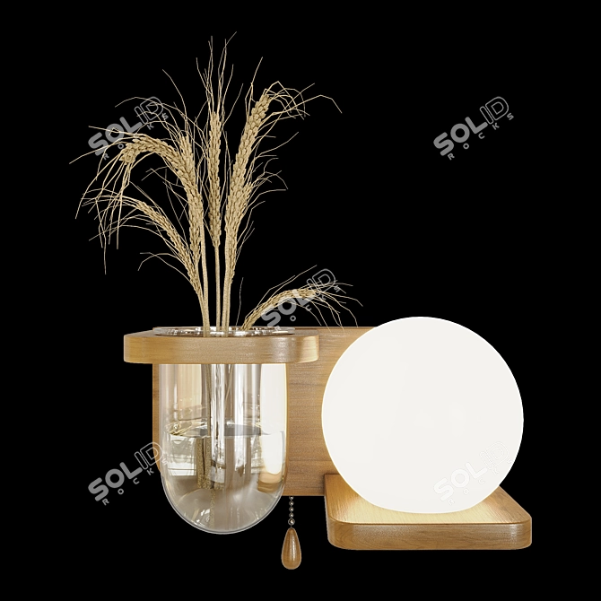 Modern LED Lamp Planter Shelf 3D model image 3