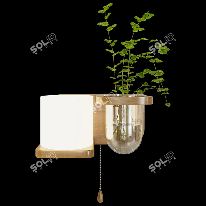 Modern LED Lamp Planter Shelf 3D model image 4