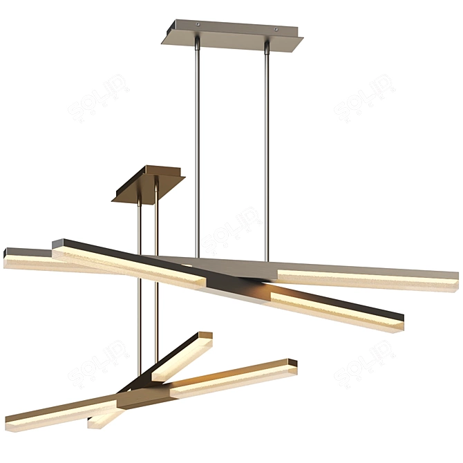Sleek Crystal LED Linear Suspension 3D model image 1