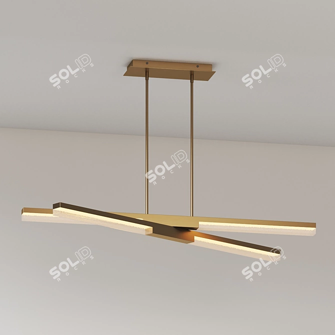 Sleek Crystal LED Linear Suspension 3D model image 2