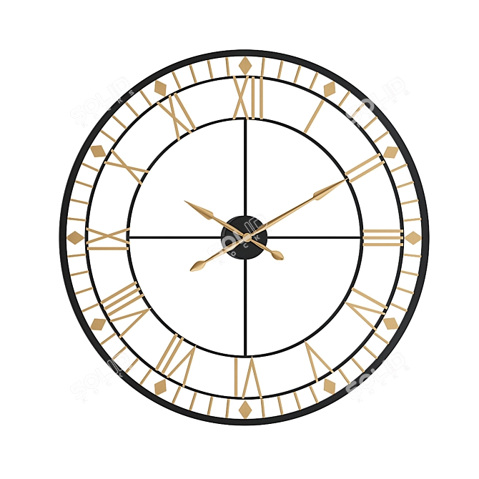 Beaver Creek Vintage 80cm Clock 3D model image 1
