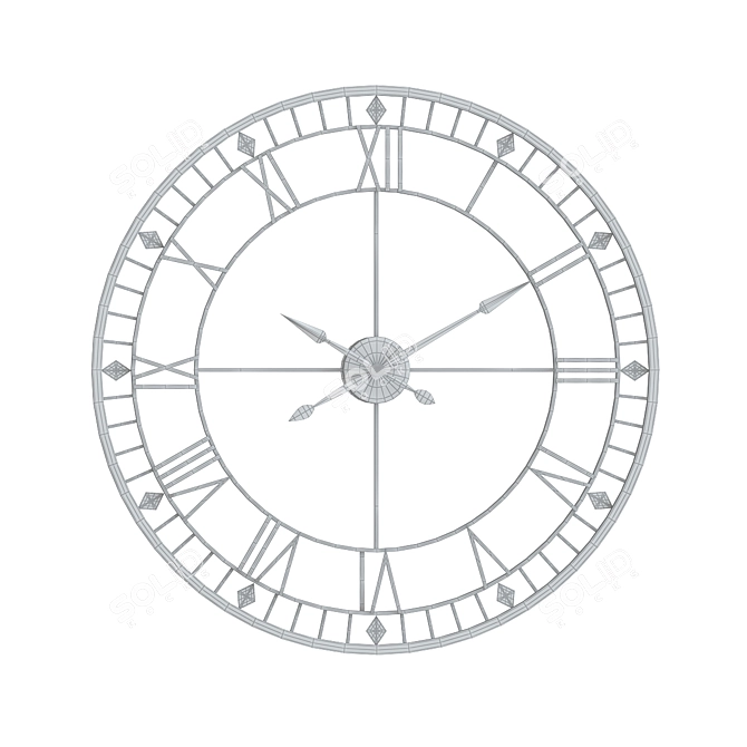 Beaver Creek Vintage 80cm Clock 3D model image 2