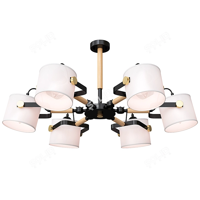 Elegant Industrial Style Chandelier 3D model image 1