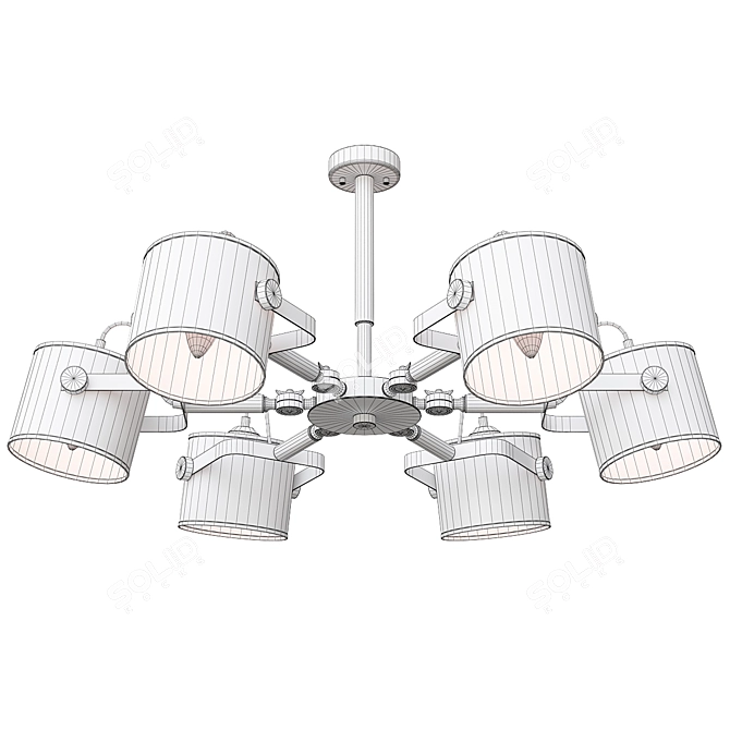 Elegant Industrial Style Chandelier 3D model image 2