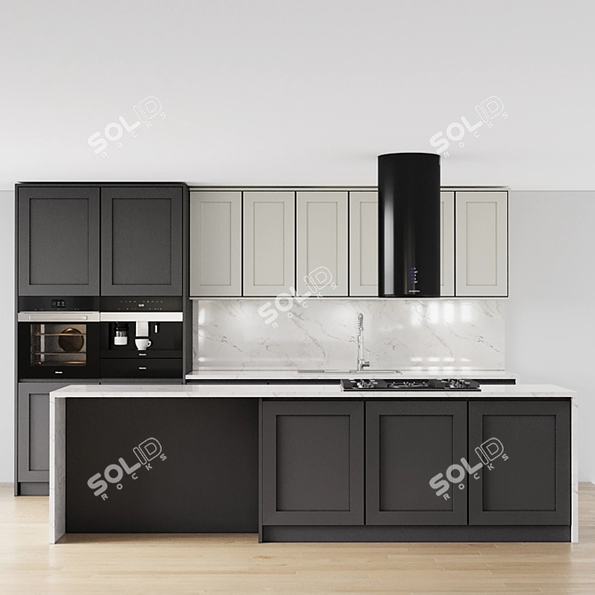 Modern Kitchen Island Set 3D model image 6