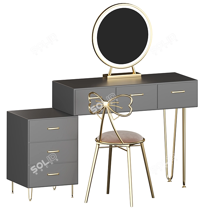Contemporary LED Vanity Set 3D model image 1