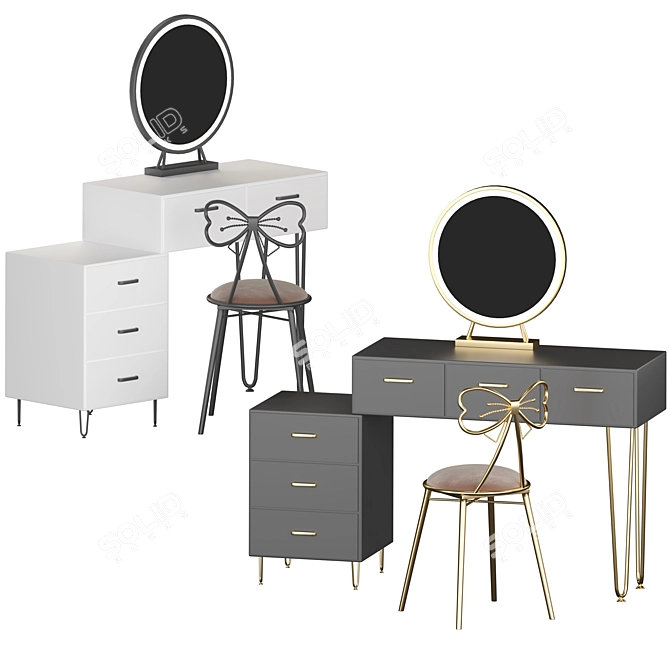 Contemporary LED Vanity Set 3D model image 3